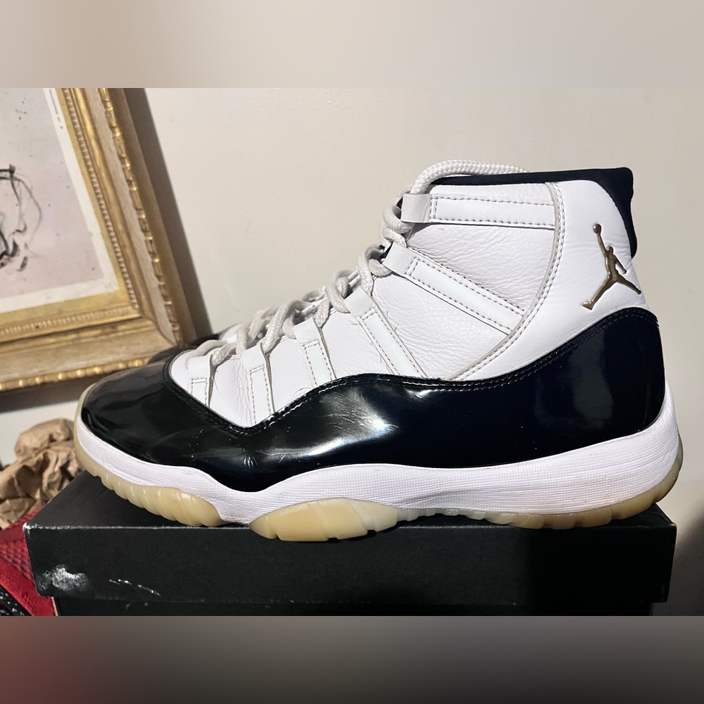 2023 Mens Nike Air Jordan 11 DMP Gratitude Black White Gold Size 12.5 Used
